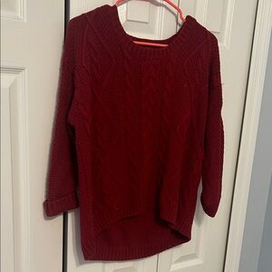 Old Navy Deep Red Cable Knit Sweater